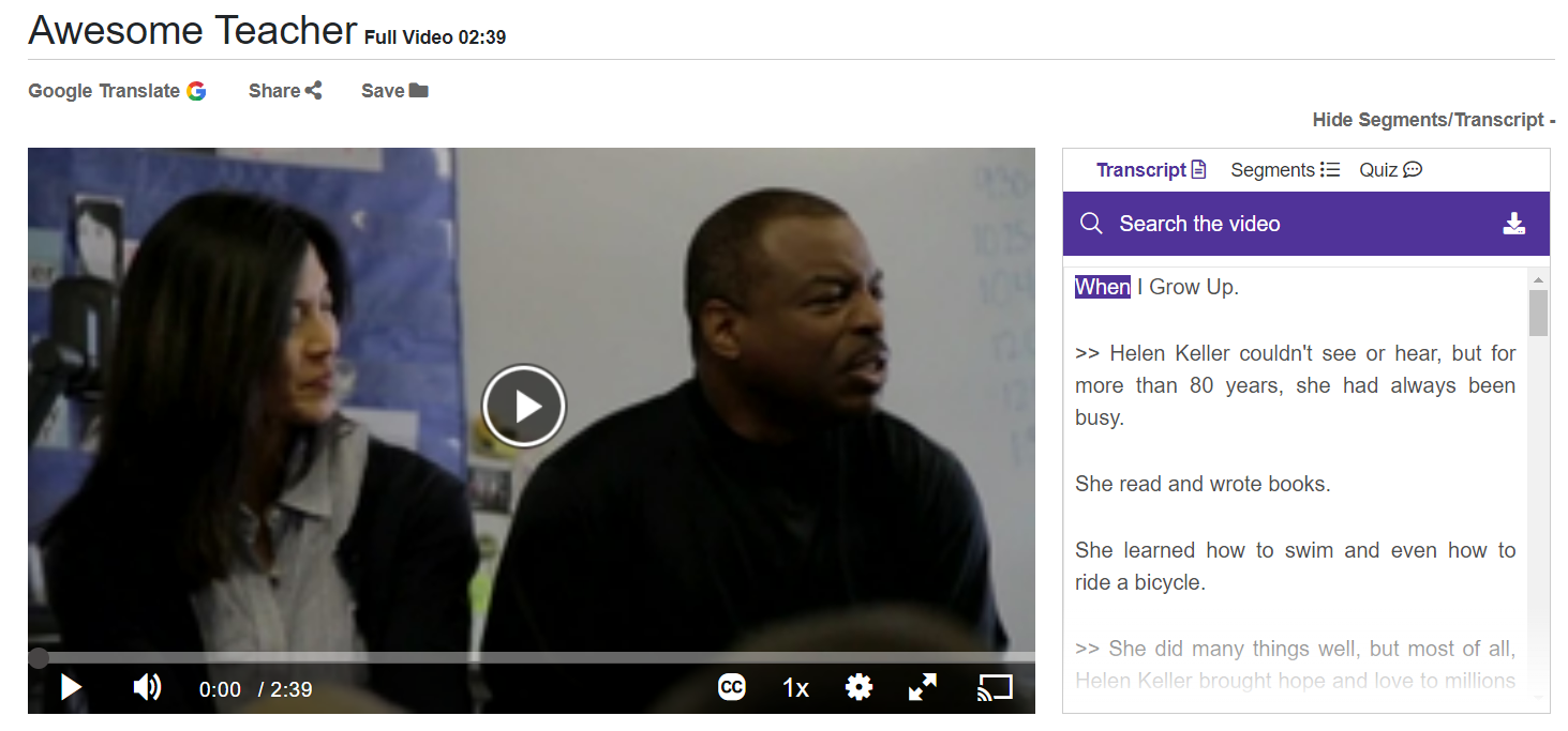 How to Use Interactive Transcripts – Learn360 Support